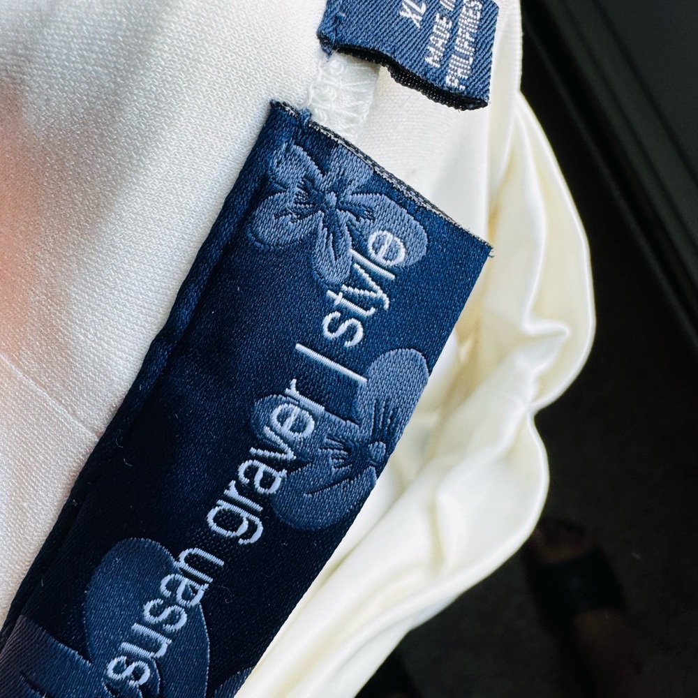 Susan Graver Cream Long Sleeve Blouse - Picture 4 of 4